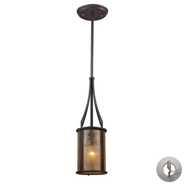 Barringer 1 Light Pendant And Tan Mica With Adapter Kit