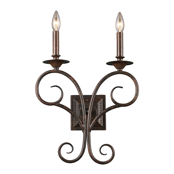 Gloucester 2 Light Wall Sconce In Weathered Bronze