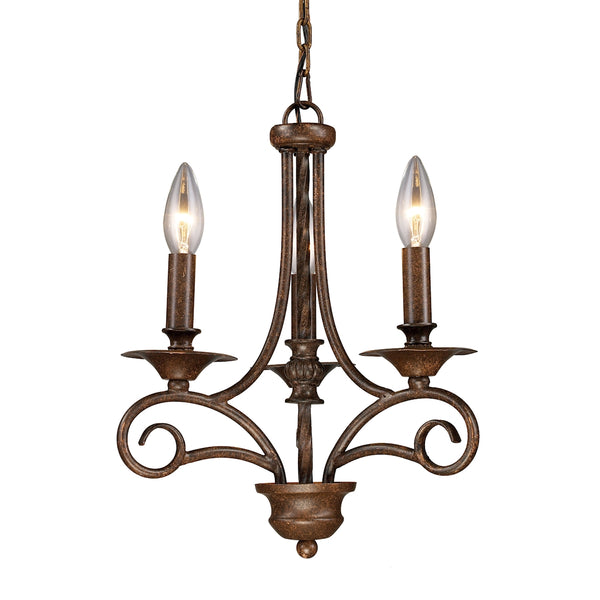 Gloucester 3 Light Chandelier In Weathered Bronze