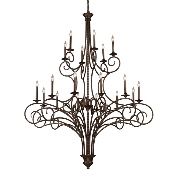 Gloucester 18 Light Chandelier In Weathered Bronze
