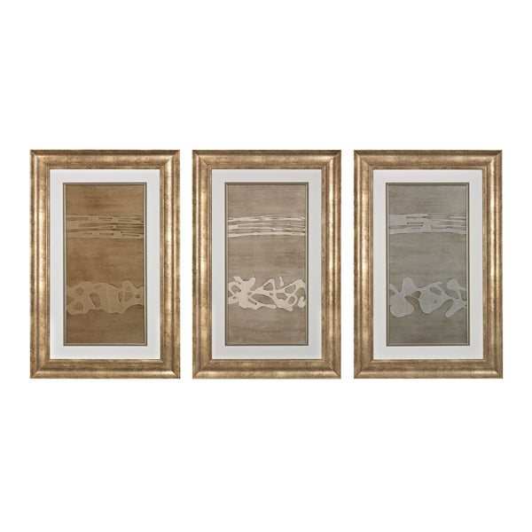 Metal Alloy In Champagne Pearl And Silver - Fine Art Giclee Under Glass With Textured Acrylic Paint