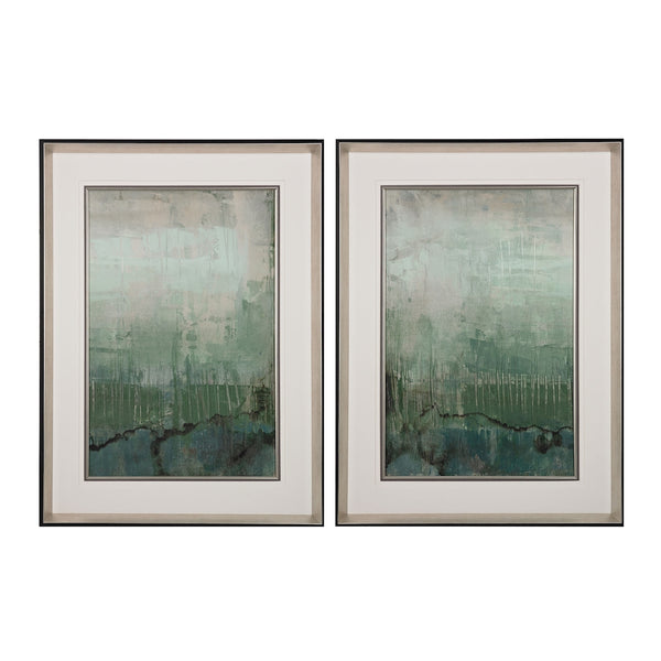 Emerald Sky I And II - Limited Edition Prints Under Glass
