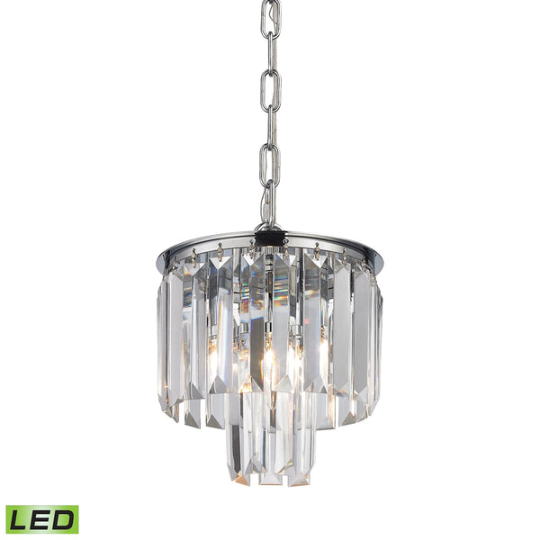 Palacial 1 Light LED Pendant In Polished Chrome