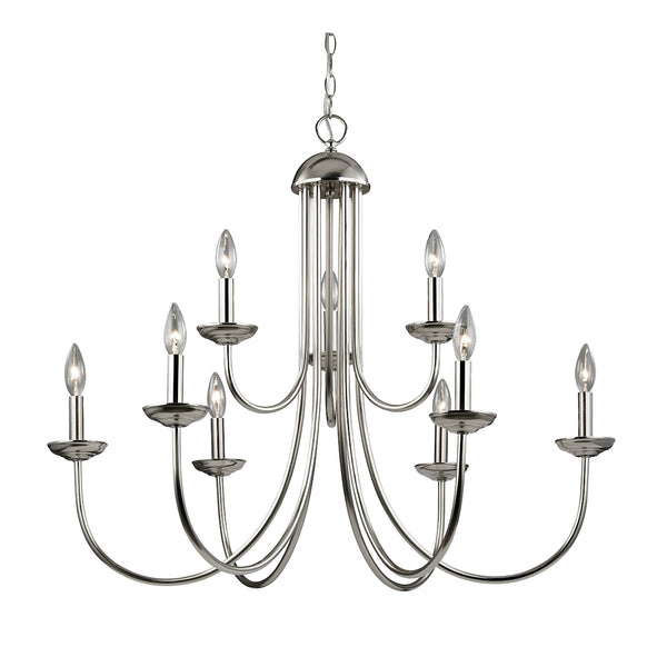 Williamsport 9 Light Chandelier In Brushed Nickel