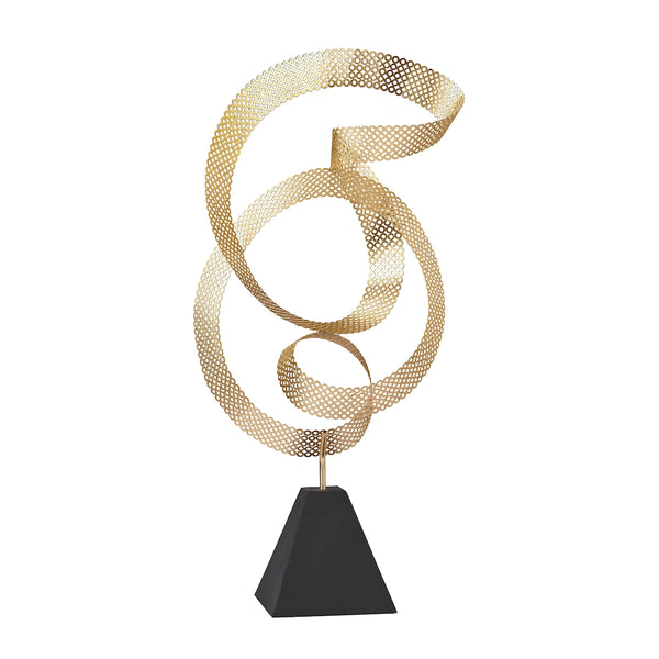 Golden Ribbon Metal Sculpture