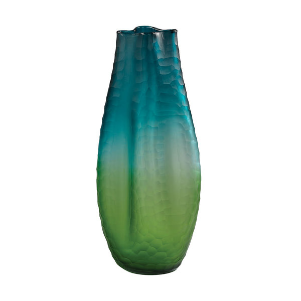 Large Faceted Amorphous Glass Vase
