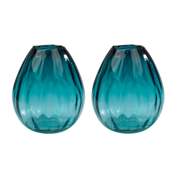 Aqua Ombre Vases - Set of 2