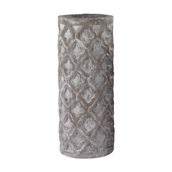 Antique Gray Organic Patterned Vase - Tall
