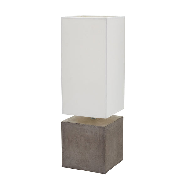 Cubix Square Desk Lamp In Natural Concrete