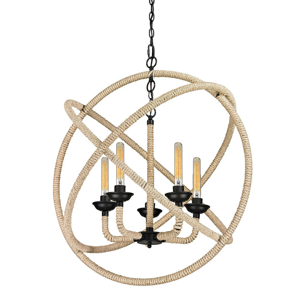 Pearce 5 Light Chandelier In Matte Black