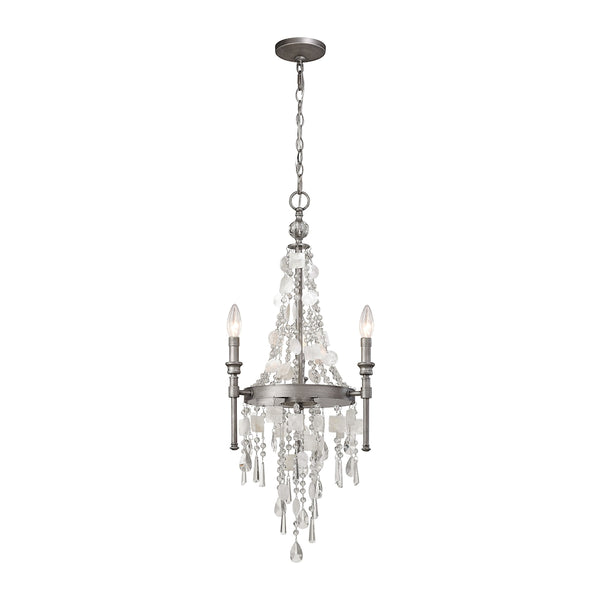 Alexandra 3 Light LED Chandelier In Weathered Zinc