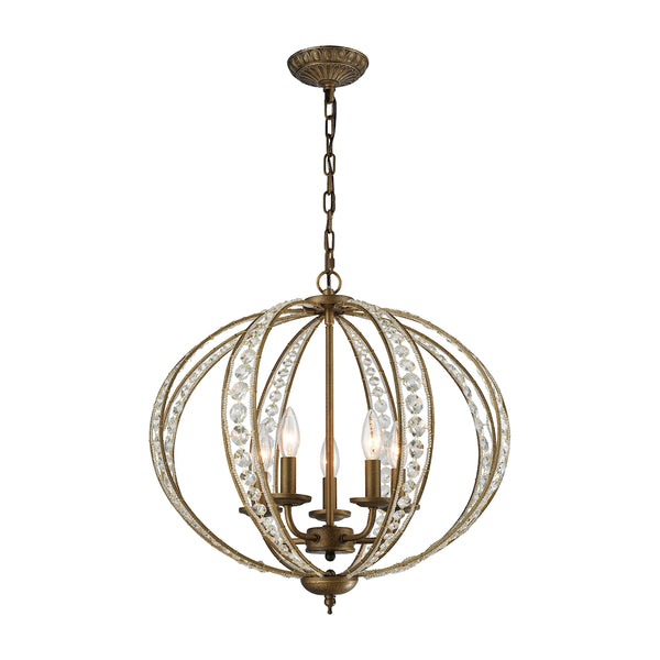 Elizabethan 5 Light Chandelier In Dark Bronze