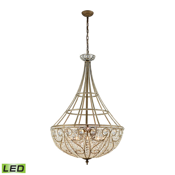 Elizabethan 10 Light LED Pendant In Dark Bronze