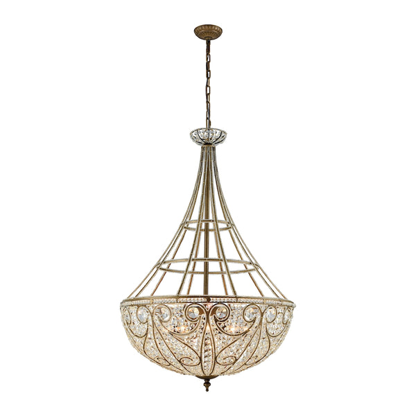 Elizabethan 10 Light Pendant In Dark Bronze