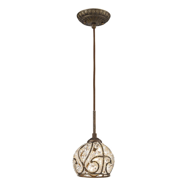 Elizabethan 1 Light Mini Pendant In Dark Bronze
