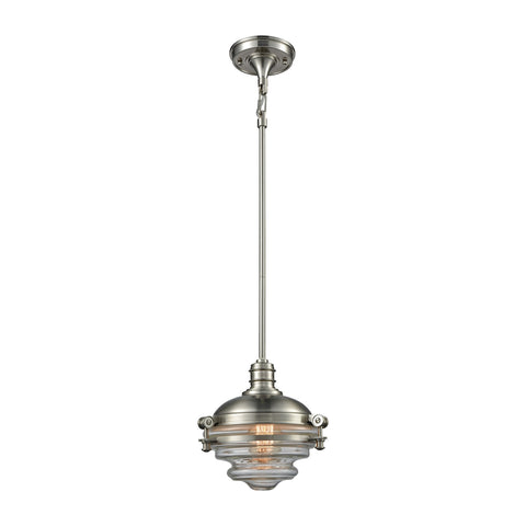 Riley 1 Light Pendant In Satin Nickel With Clear Glass