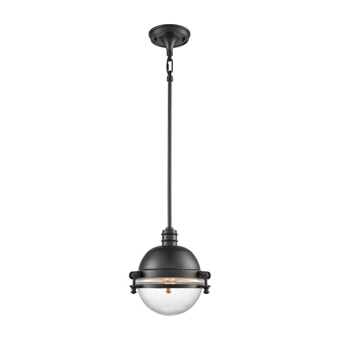 Riley 1 Light Pendant In Oil Rubbed Bronze With Clear Glass