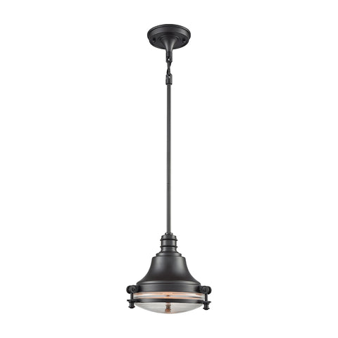 Riley 1 Light Pendant In Oil Rubbed Bronze With Clear Glass