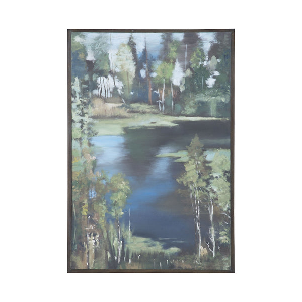 Mountain Lake Hand Painted Waterscape
