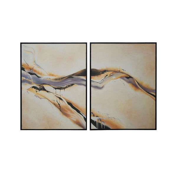 River In Abstract - Handpainted Art On Canvas