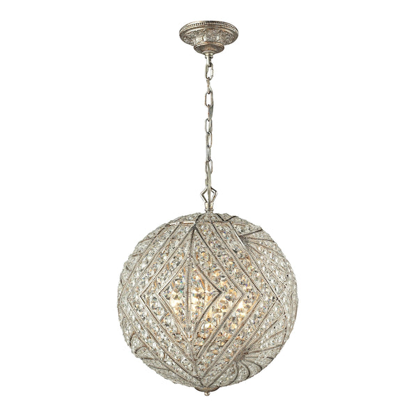 Renaissance 8 Light Pendant In Sunset Silver