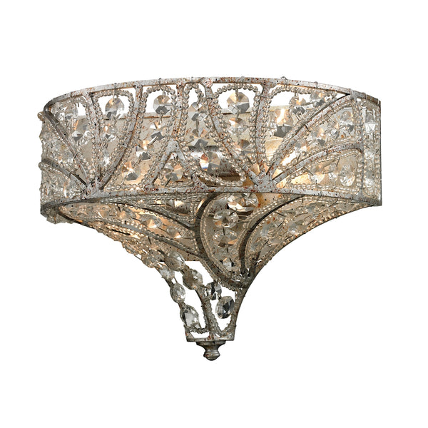 Renaissance 2 Light Wall Sconce In Sunset Silver