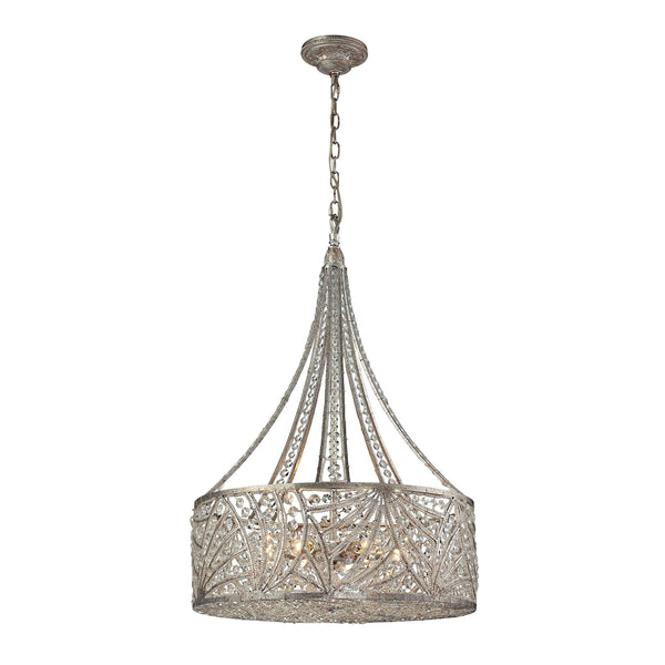 Renaissance 6 Light Pendant In Sunset Silver