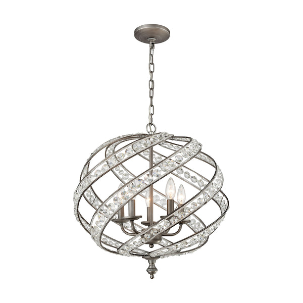 Renaissance 5 Light Chandelier In Weathered Zinc
