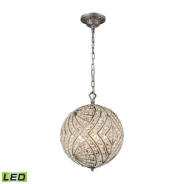 Renaissance 5 Light LED Chandelier In Weathered Zinc