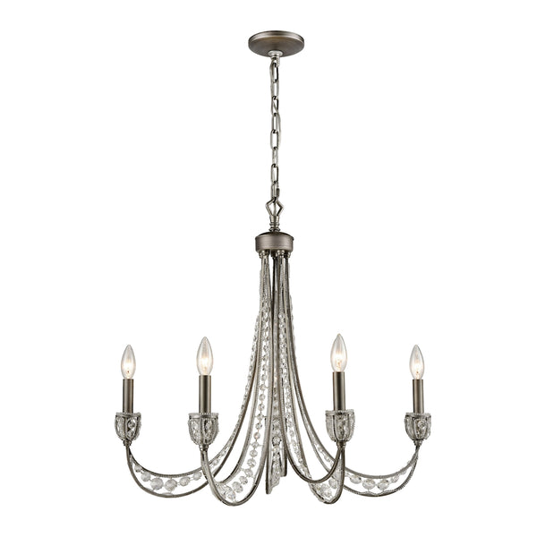 Renaissance 5 Light Chandelier In Weathered Zinc