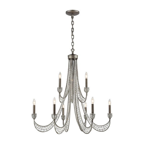 Renaissance 9 Light Chandelier In Weathered Zinc