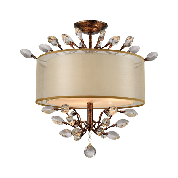 Asbury 3 Light Semi Flush In Spanish Bronze