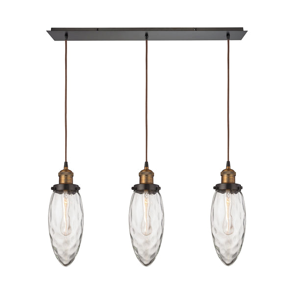Owen 3 Light Pendant In Oil Rubbed Bronze And Antique Brass