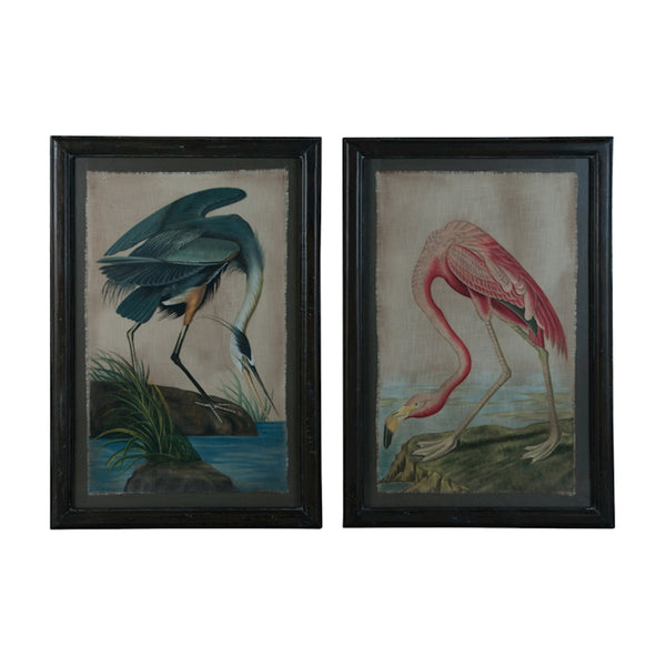 Blue Heron And Flamingo