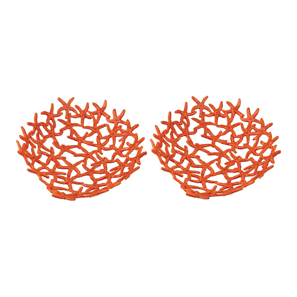 Hand Forged Orange Starfish Bowl