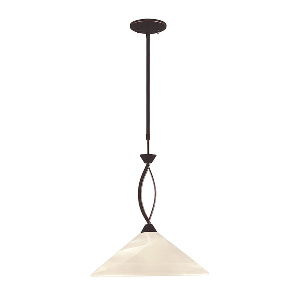 Elysburg 1 Light Pendant In Oil Rubbed Bronze And White Glass