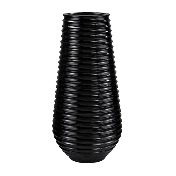 Black Ribbed Planter