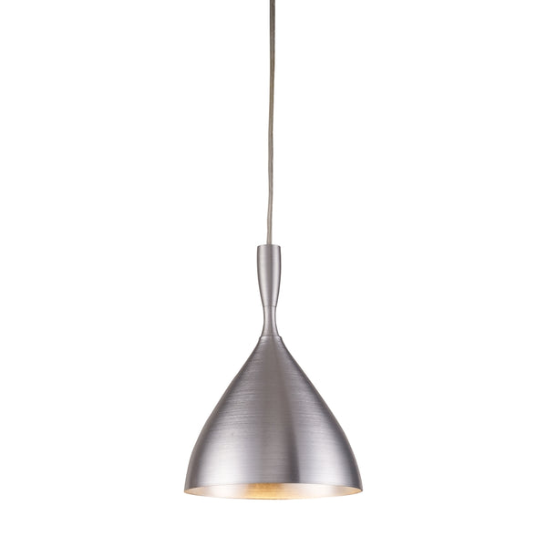 Spun Aluminum 1 Light Pendant In Satin Nickel