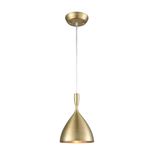 Spun Aluminum 1 Light Pendant In French Brass
