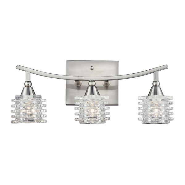 Matrix 3 Light Vanity In Satin Nickel And Clear Glass