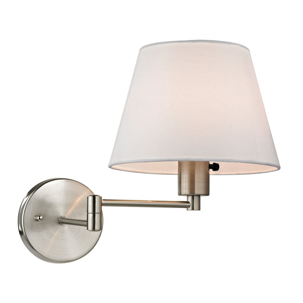 Avenal 1 Light Swingarm Sconce In Brushed Nickel