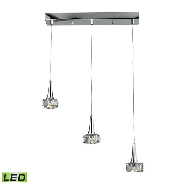 Alea 3 Light LED Pendant In Polished Chrome