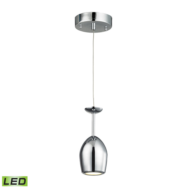Vasso Chromo 1 Light LED Pendant In Polished Chrome