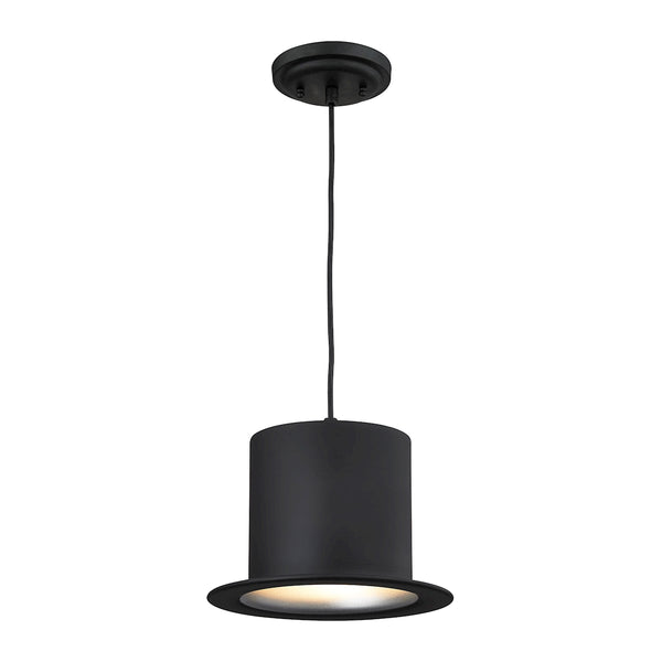 Chapeau 1 Light Pendant In Matte Black
