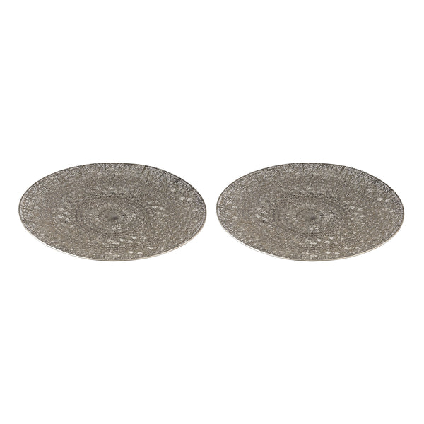 Pierced Metal Tray - Set of 2