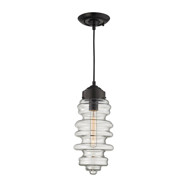 Cipher 1 Light Pendant In Oil Rubbed Bronze And Clear Glass