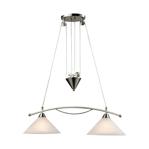 Elysburg 2 Light Island In Satin Nickel