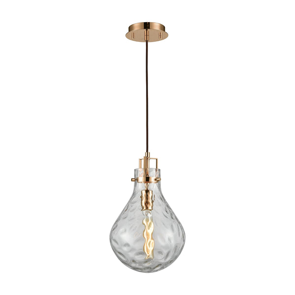 Dewdrop 1 Light Pendant In Polished Gold