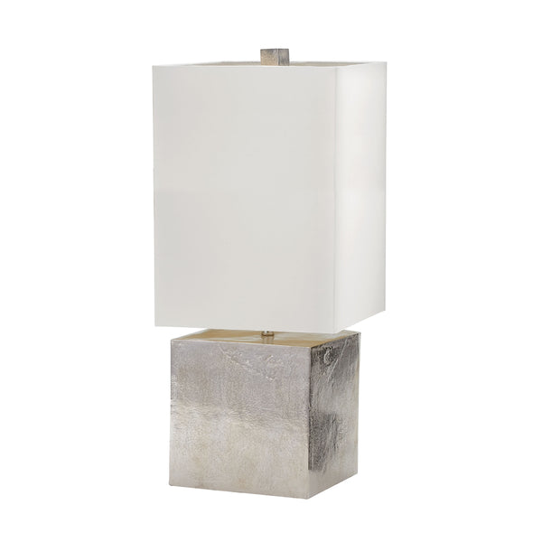 Cement Cube Table Lamp in Nickel
