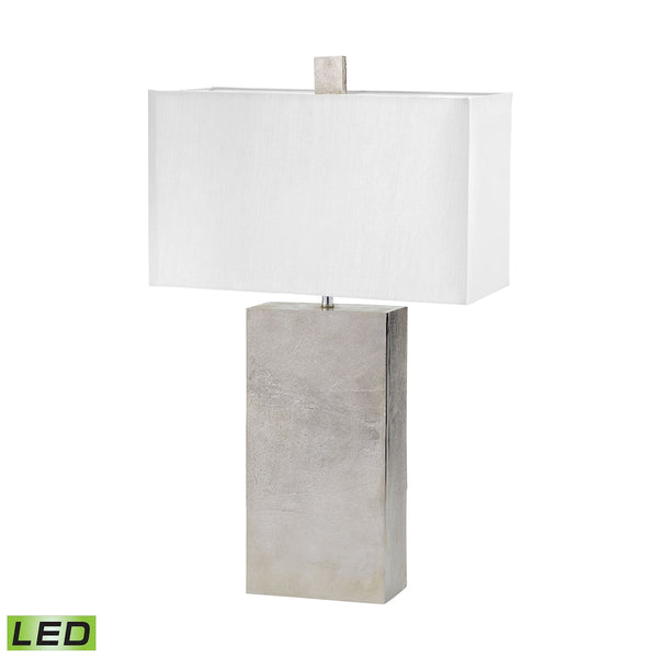 Cement Tower LED Table Lamp in Nickel